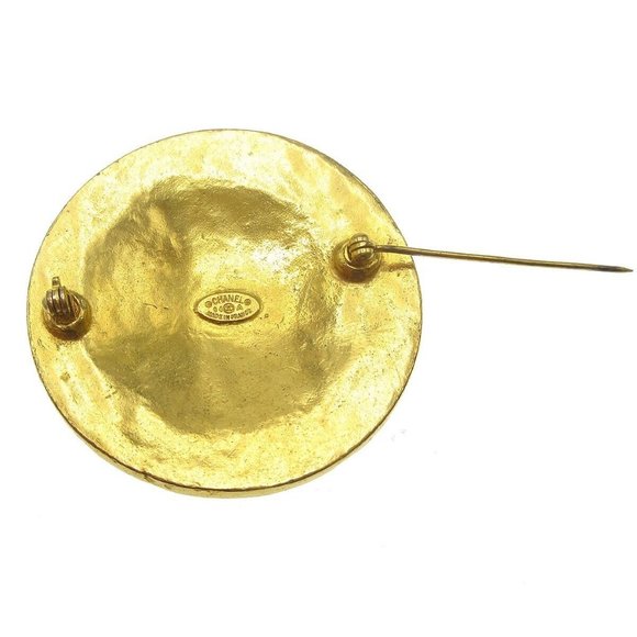 Chanel Medallion Motif Brooch Pin Corsage Gold-plated 94A Authentic - Picture 10 of 10